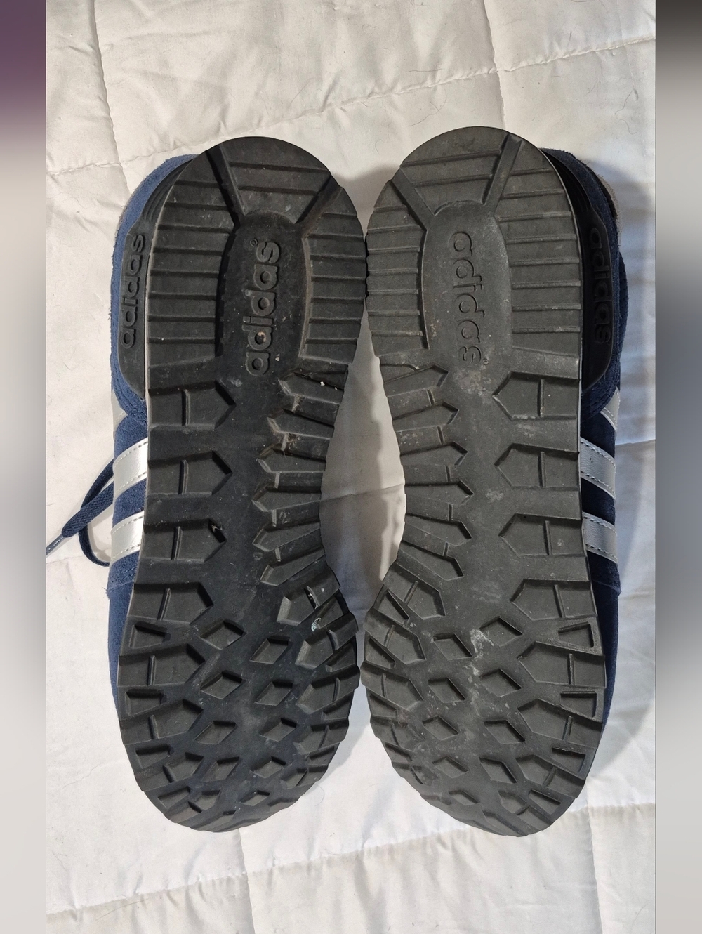 adidas Navy and White Classic Runner Sneakers - Picture 4 of 4